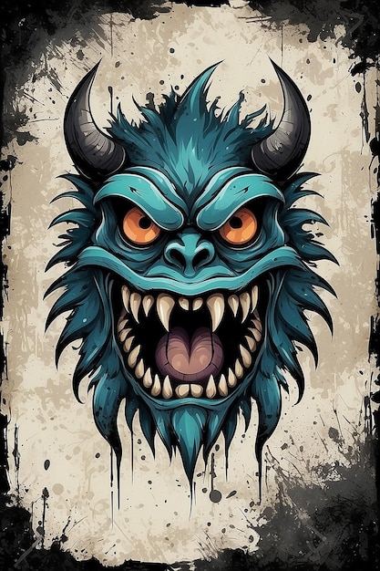 Monster design with a grunge background abstract monster
