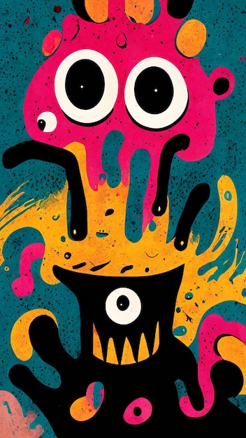 Monster design with a grunge background abstract monster