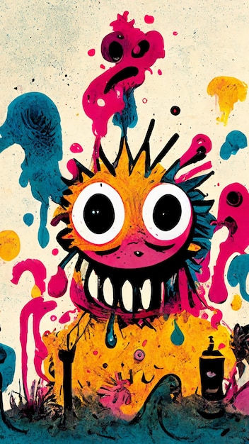 Monster design with a grunge background abstract monster