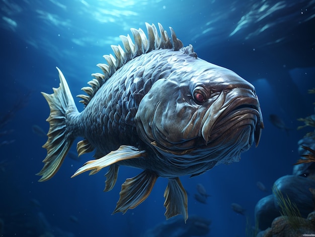 monster fish HD 8K wallpaper Stock Photographic Image