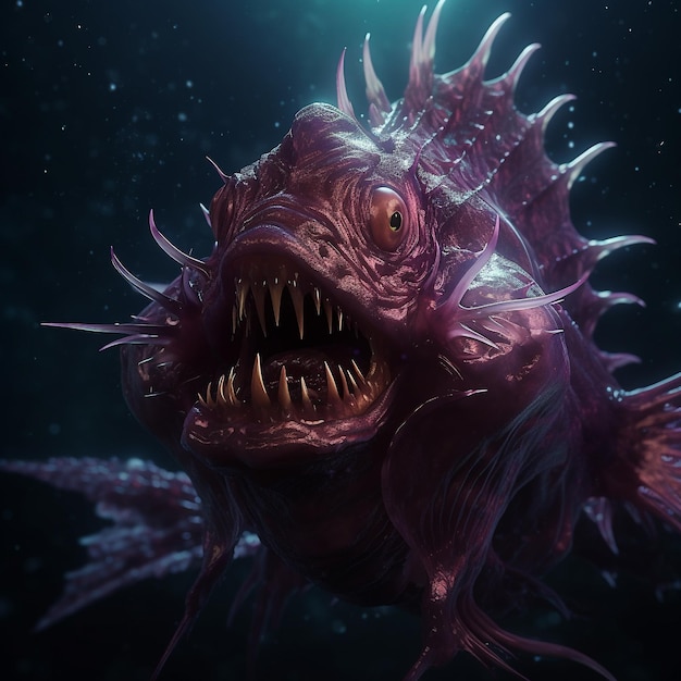 Monster fish illustration