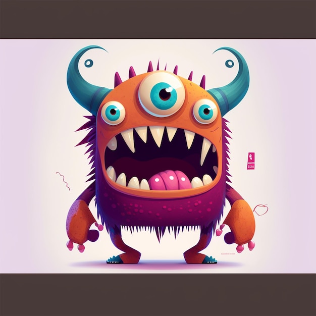 Foto monster full body cartoon character vector illustratie