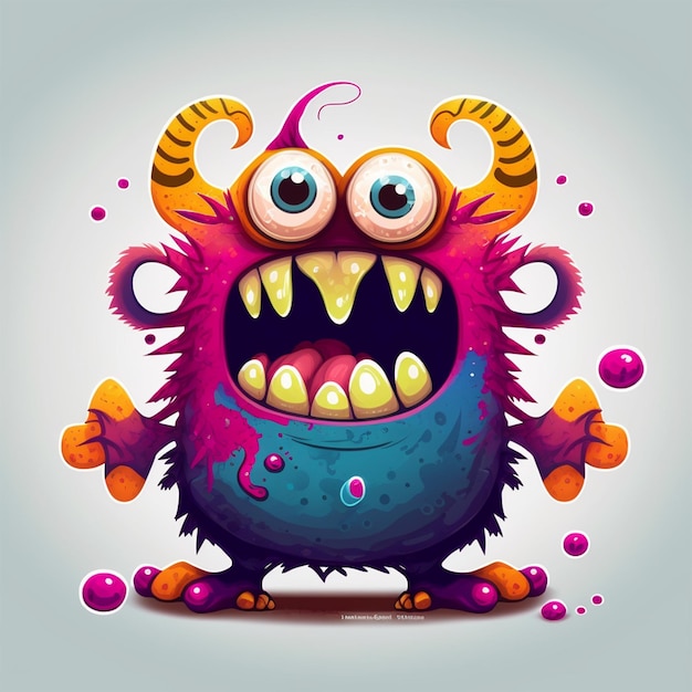 Foto monster full body cartoon character vector illustratie