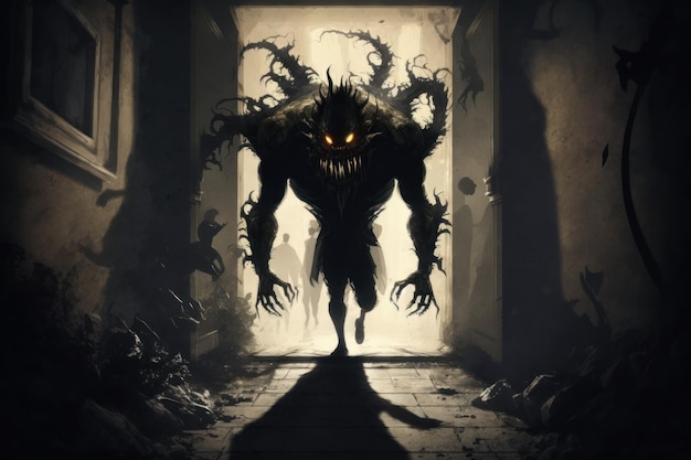 Monster is in the shadows Beautiful illustration picture Generative AI