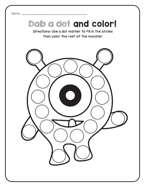 Monster Math Worksheet Numbers