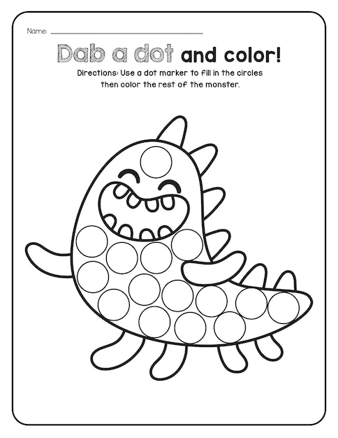 Photo monster math worksheet numbers