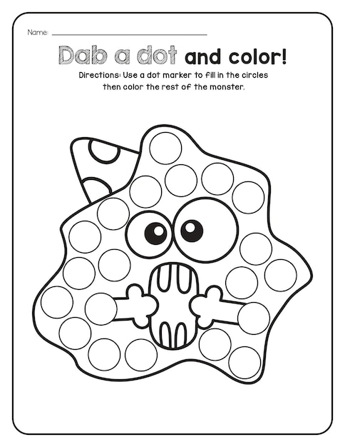 Photo monster math worksheet numbers