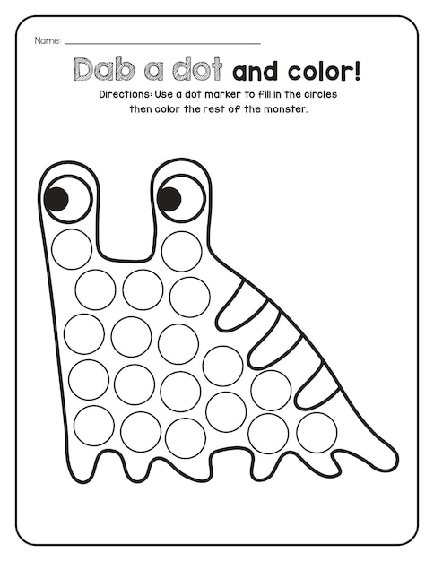 Photo monster math worksheet numbers