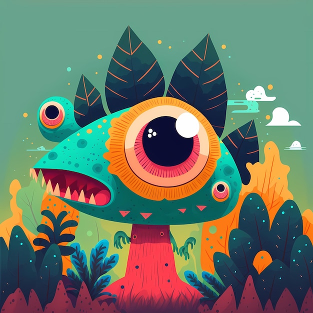 Monster Tree Illustratie met uniek design en aantrekkelijke Multi Color