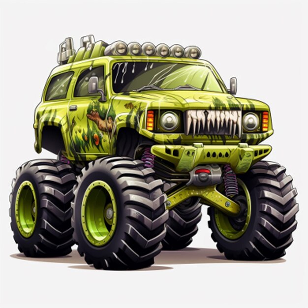 monster truck geïsoleerd op achtergrond illustratie cartoon vector