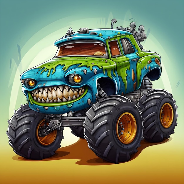 Foto monster truck uit de cartoon
