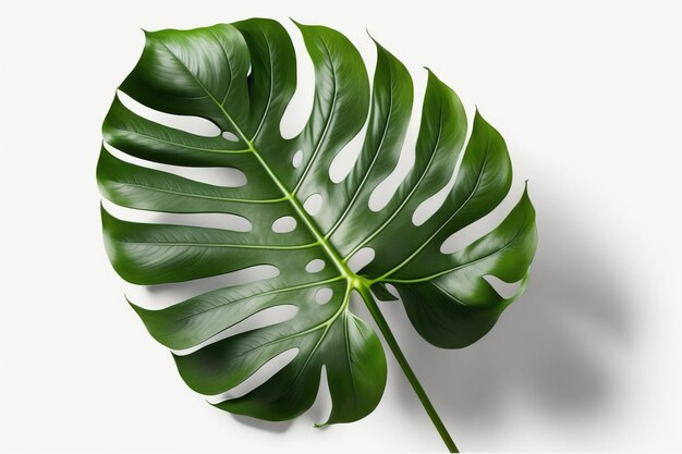 Monstera Deliciosa blad op witte achtergrond