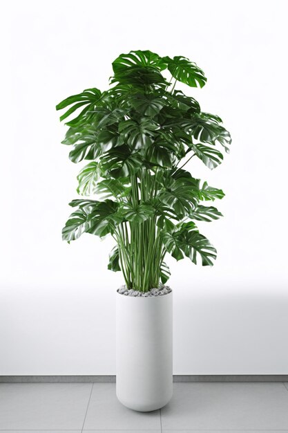 Photo monstera deliciosa house plant in a white vase