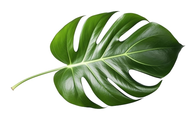 Monstera green tropical leaf closeup Generative AI