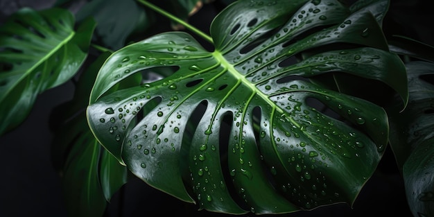 Monstera in de jungle ai generatief