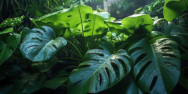 monstera in the jungle ai generative