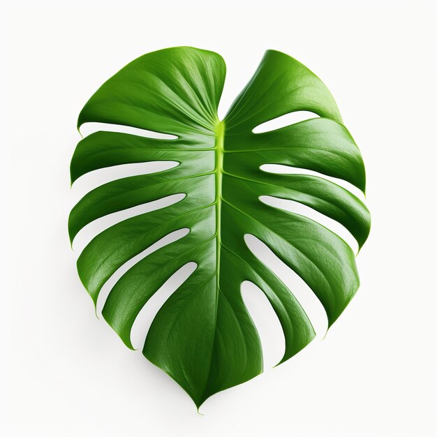 monstera leaf isolated white background