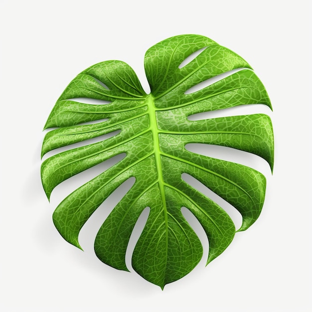 Monstera leaf isolated on white background