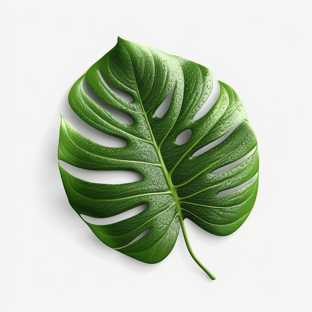 Monstera leaf isolated on white background