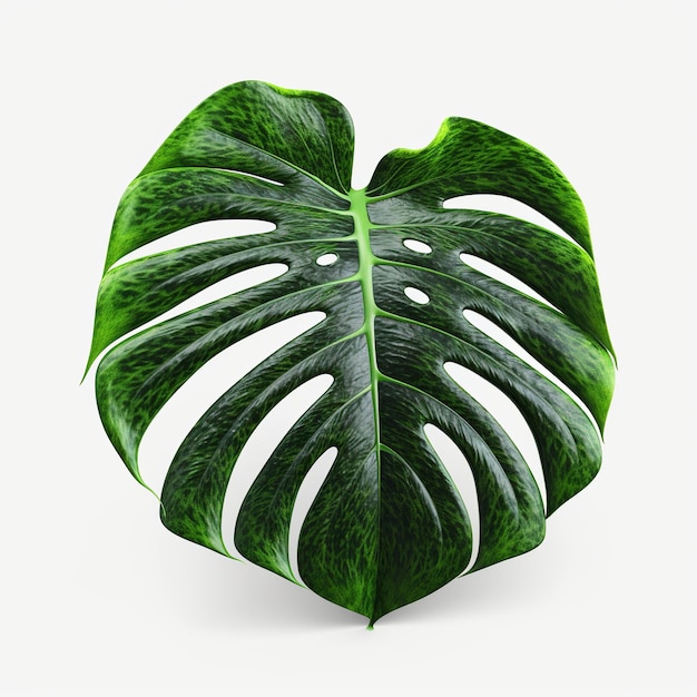 Monstera leaf isolated on white background