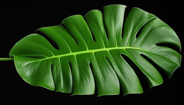 Monstera Leaf Side View Isolation