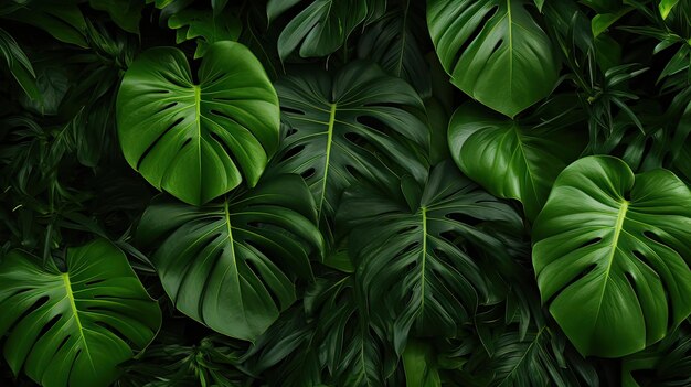 Monstera Leaf with Free Space Background