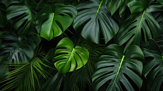 Monstera Leaf with Free Space Background