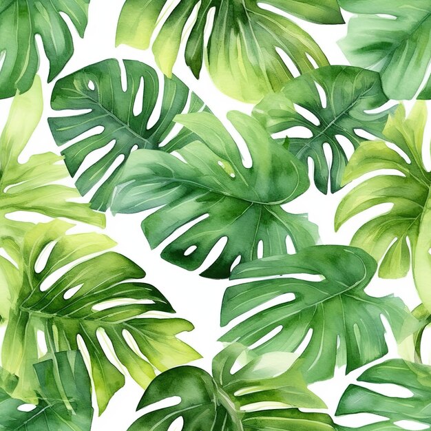 Monstera leaves pattern tiles