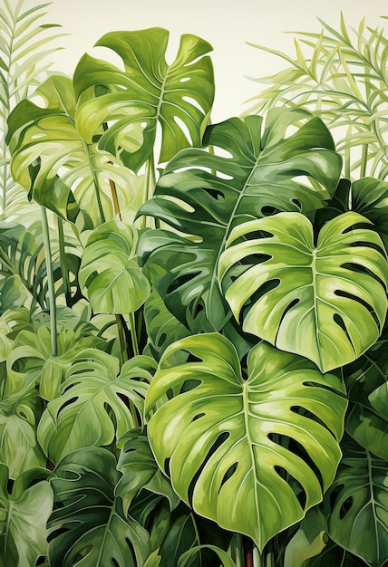 monstera leaves pattern