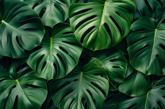 Monstera Philodendron leaves background wallpaper