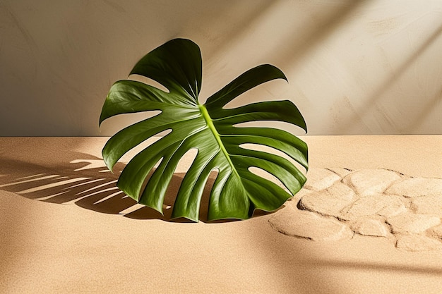 Monstera plant leaves nature concept tropical leaf background Ai generated