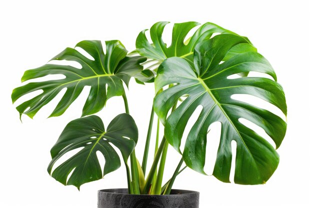 Photo monstera plant in pot for indoor decoration on white background