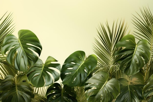 Monstera planten geïsoleerde pastel achtergrond professionele reclamefotografie