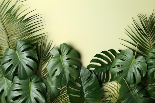 Monstera plants isolated pastel background professional advertising photography