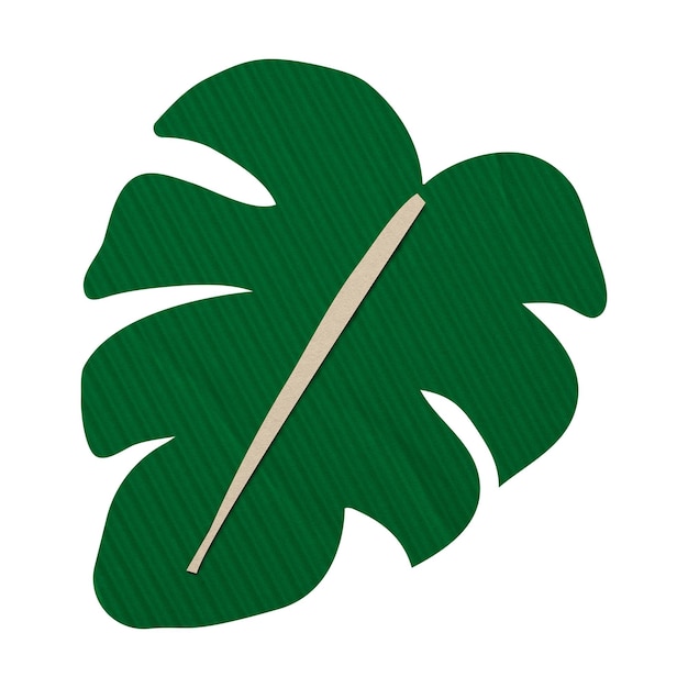 Monstera png paper craft leaf nature collage element transparent background