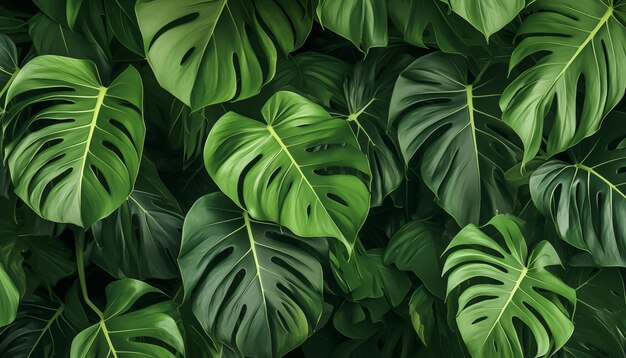 Monstera tropische bladeren Zwitserse kaas planten patronen