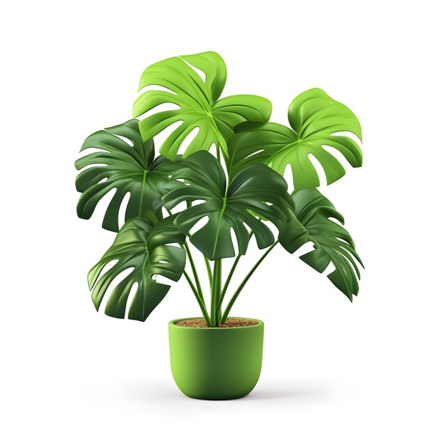 Foto monstera tropische plant geïsoleerd op wit