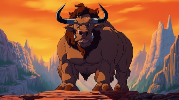 Monstrously Powerful Animated Buffalo With Bone Spikes Actionpacked Cartoon