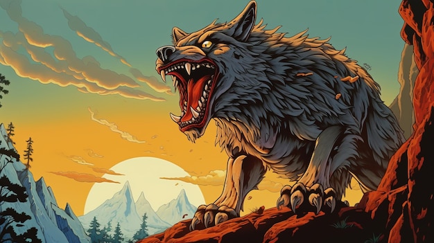 Monstrously Powerful Animated Wolf With Bone Spikes Cartoon Madness