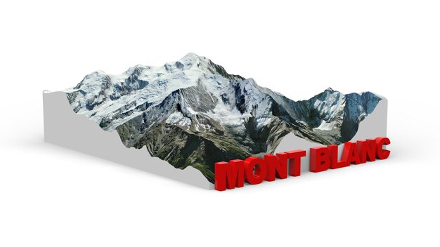 Photo mont blanc 3d illustration for mountainnering