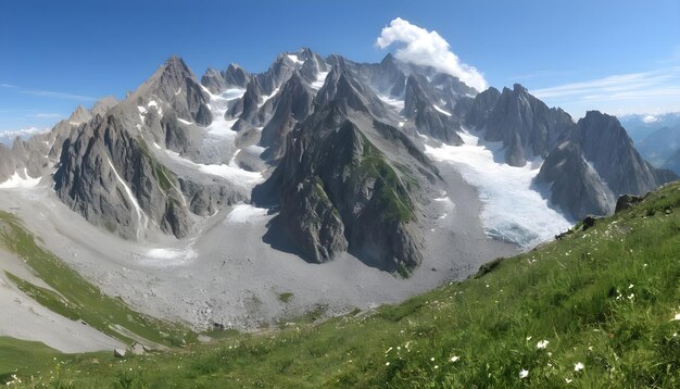 Mont Blanc mountain massif summer landscape