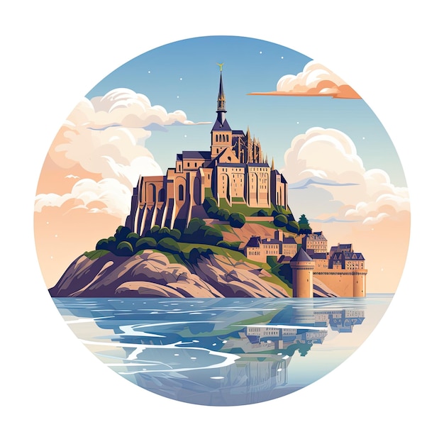 Mont Saint Michel icon on a white background