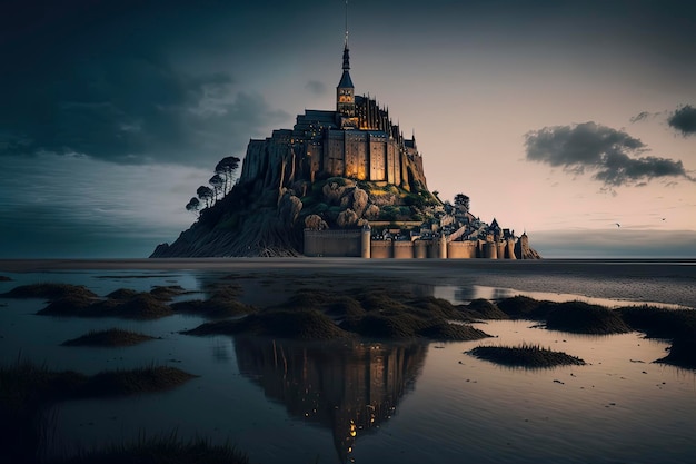 Mont SaintMichel Normandië Frankrijk Reisfotografie AIGerated