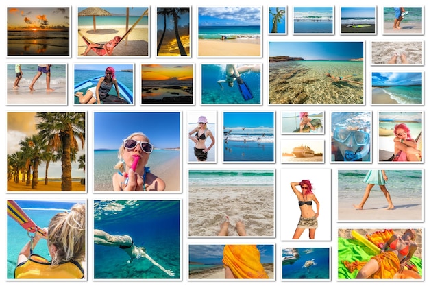 Montage of people enjoying vacation