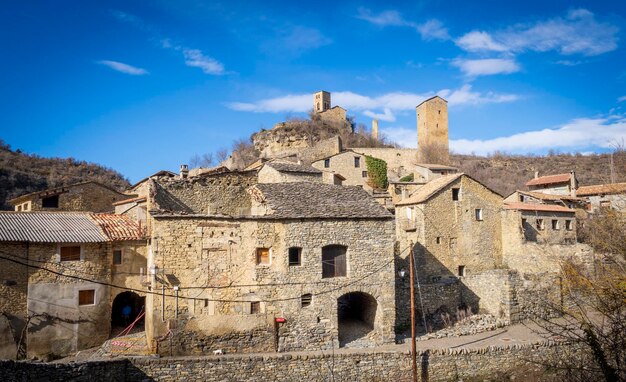 Montana Huesca Aragon Spanje Hoofdstraatmening naar Santa Maria de Baldos