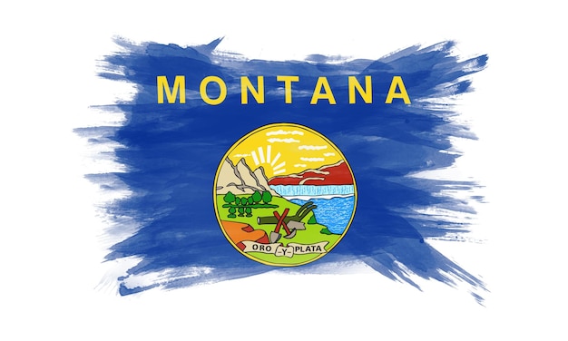 Montana staat vlag penseelstreek Montana vlag achtergrond