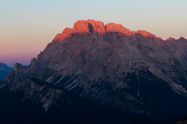 Monte cristallo-piek in Dolomietbergen