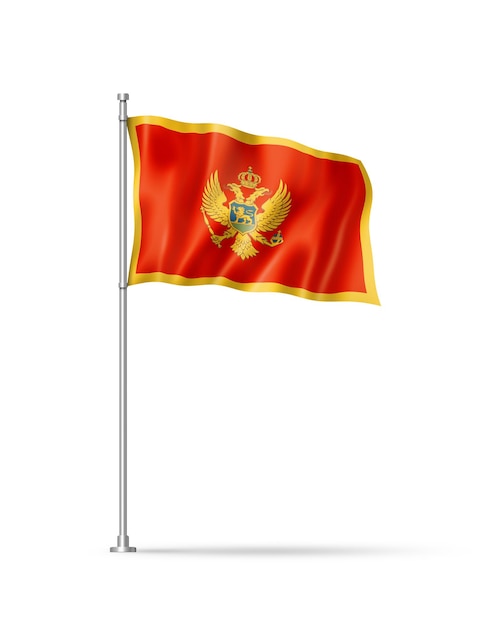 Montenegro flag isolated on white