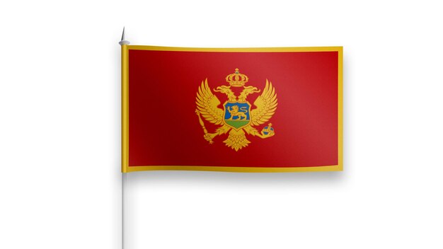 Флаг Черногории на белом фоне