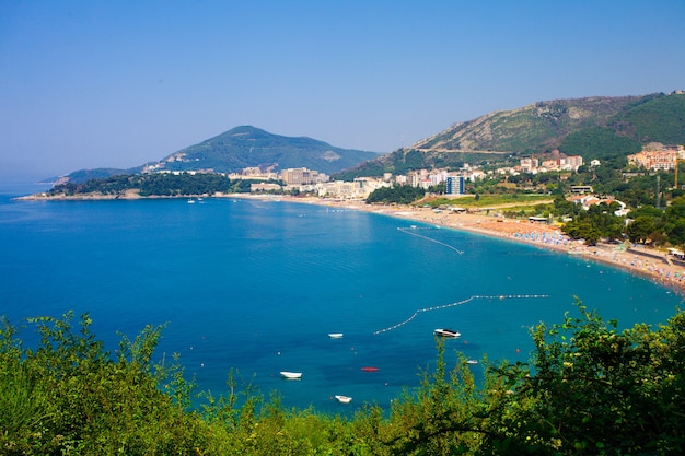 Montenegro seashore, Becici resort, view from top